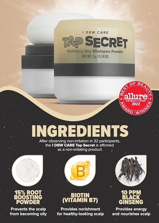 2 PAK - I DEW CARE Dry Shampoo Tap Secret Duo w/Black Ginseng NEW Sealed Fresh EuOww11Qw