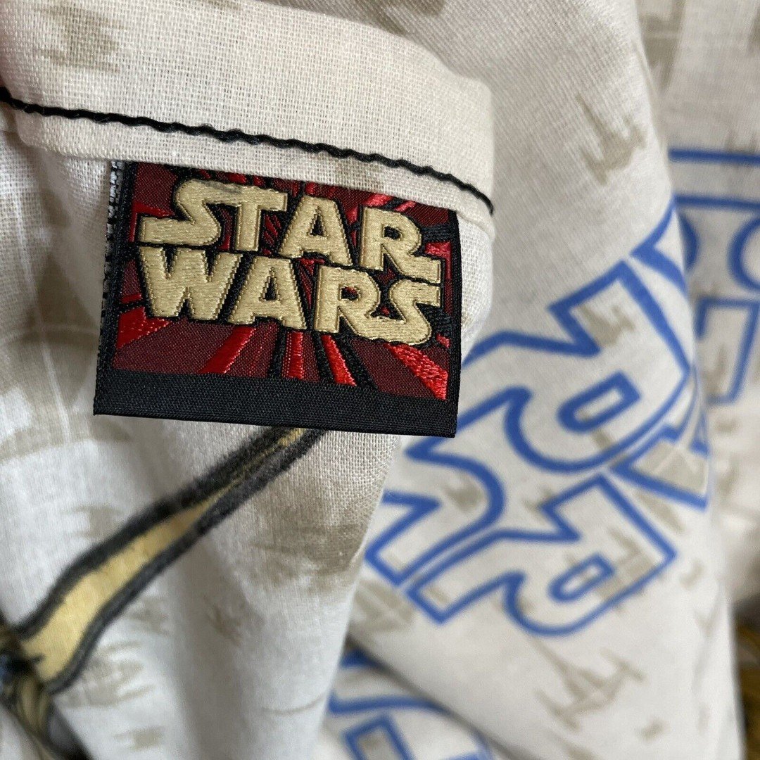 Vintage Star Wars TWIN Flat Bed Sheet Episode I Podracing Fabric 62