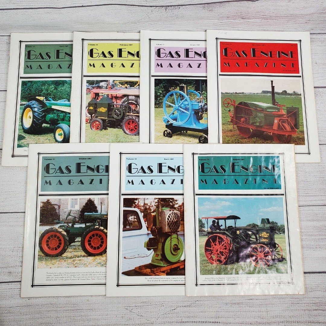 Vintage 1987 Gas Engine Magazines Lot of 7 Issues # 1,2,3,4,8,10,12 Collectible 9JCt1HkXt