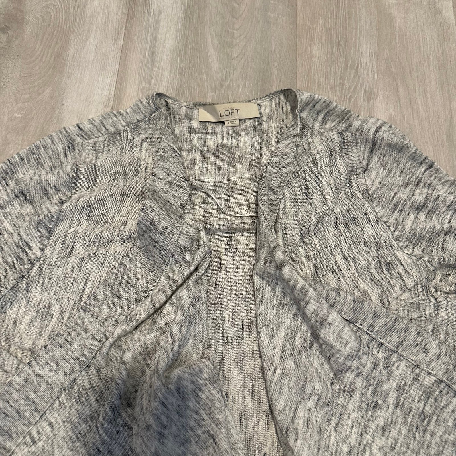 Ann Taylor Loft Gray Draped Open Cardigan Sweater Sz M 9wa0ssDO9
