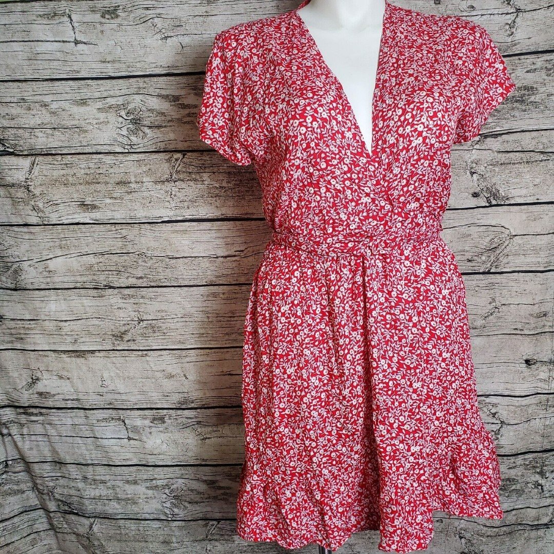 Bloom Chic Red Summer V Neck Dress Size 16 (1XL) giipRW