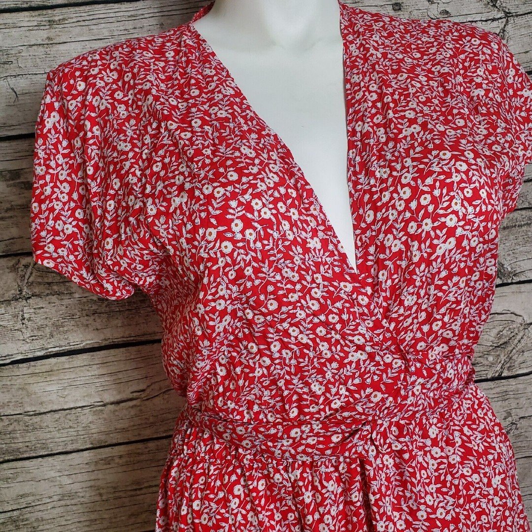 Bloom Chic Red Summer V Neck Dress Size 16 (1XL) giipRWeWX