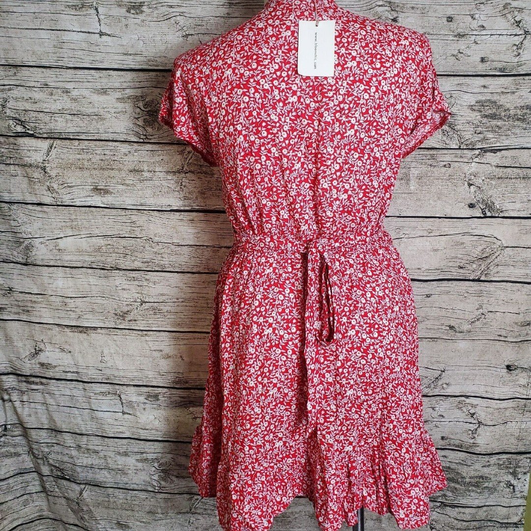 Bloom Chic Red Summer V Neck Dress Size 16 (1XL) giipRWeWX