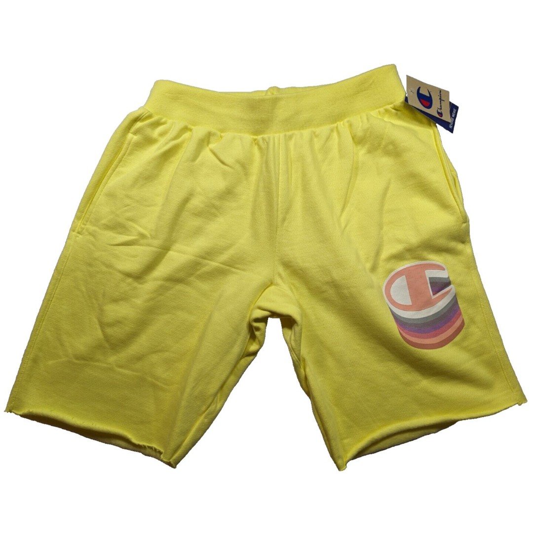 Champion Hippie Yellow Drawstring Shorts Men Large Reve
