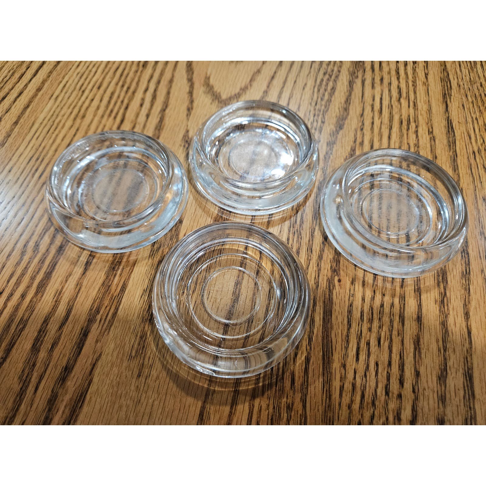 Vintage Large Furniture Coasters Clear set of four, 2.25