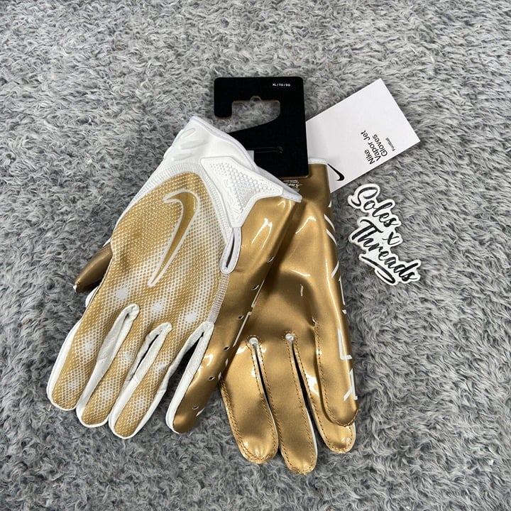 Nike Vapor Jet Football Gloves Size XL White Metallic Gold Adult Unisex 4pmlCOvVQ