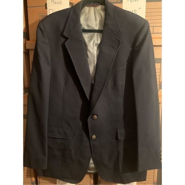 Sz 42 JACK NICKLAUS Suit Jacket-Blue Wool Crested Buttons Mens Vintage Wear Gb3toptI5