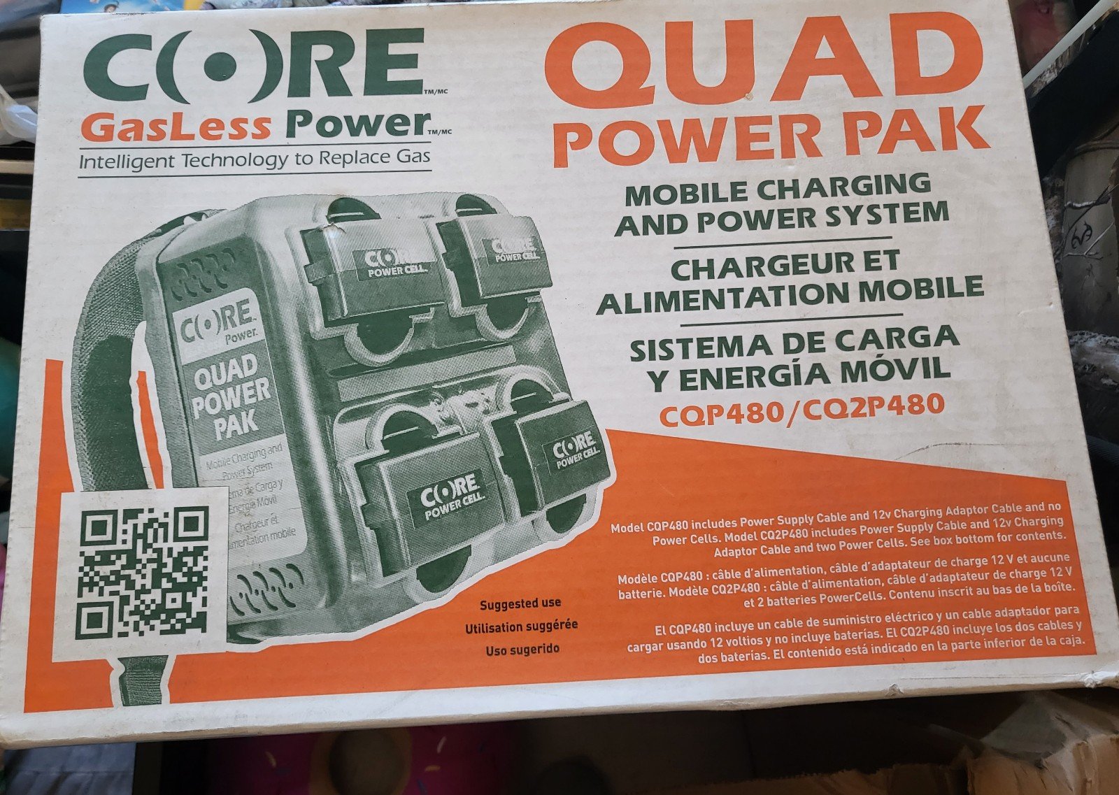 CORE CQP480 Quad Power Pak Charger No Power Cells GAR 6