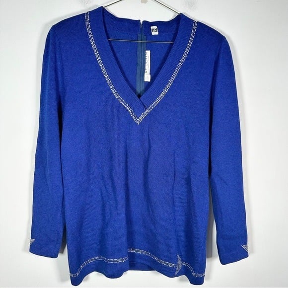 St. John by Marie Gray Women’s Size 10 Embellished Santana Knit Pullover 5pE000rGy