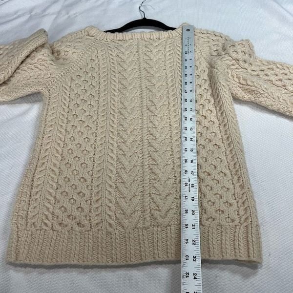Handmade Vintage Cream Chunky Knit Sweater 69l6rHqAV