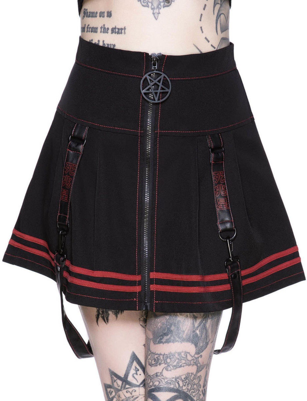 Killstar Red Stitch Pentagram Gothic Skirt Hot Topic Dollskill Widow Sourpuss DlLYrb5ay