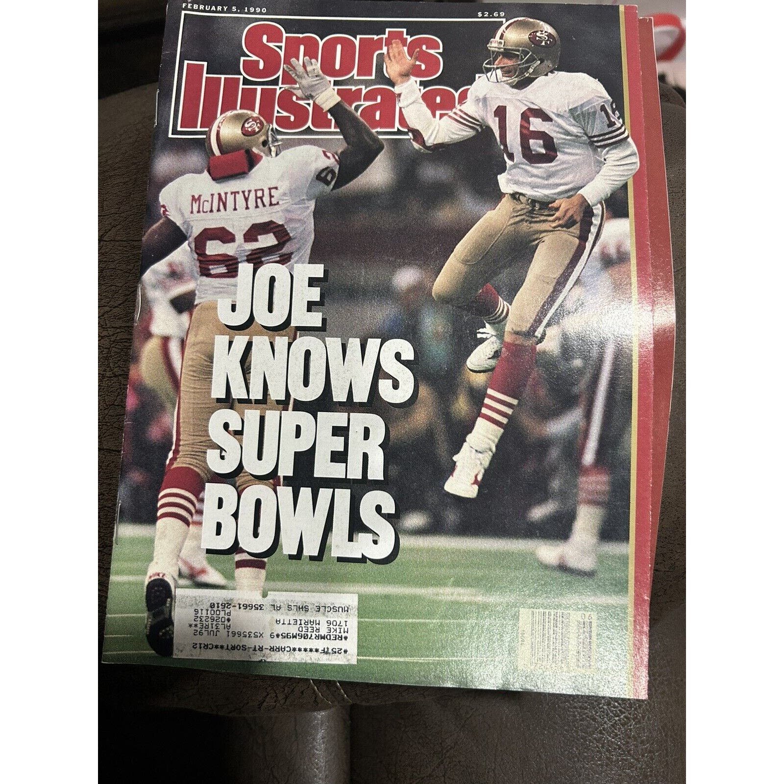 1990 February 5 Sports Illustrated Magazine, Joe Knows Super Bowls G9dfugljN