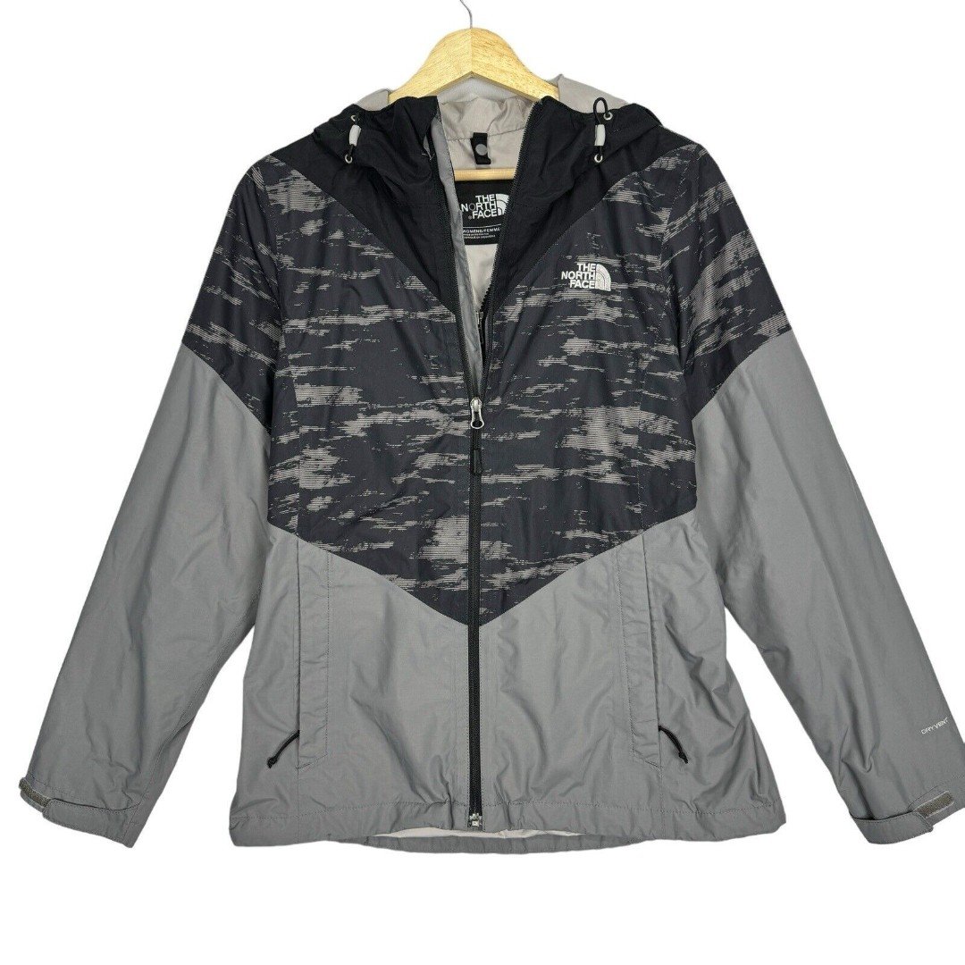 The North Face Rain Jacket Gray Womens Medium Dryvent Shell Hooded Waterproof FS5n7sF2E