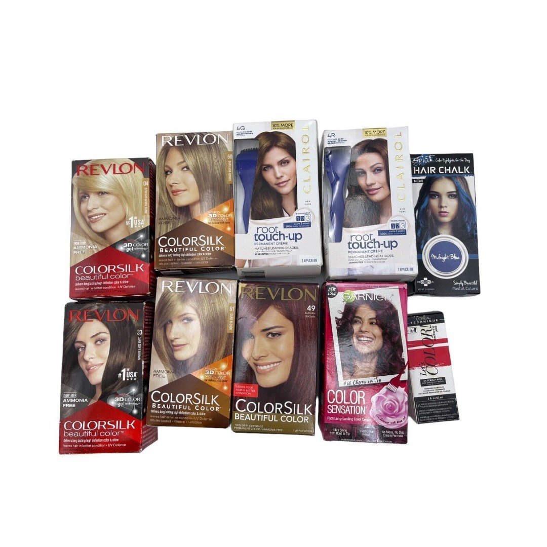 LOT OF 10 Assorted Hair Dye Color & Touch Up  Various Shades dUIPKPemy