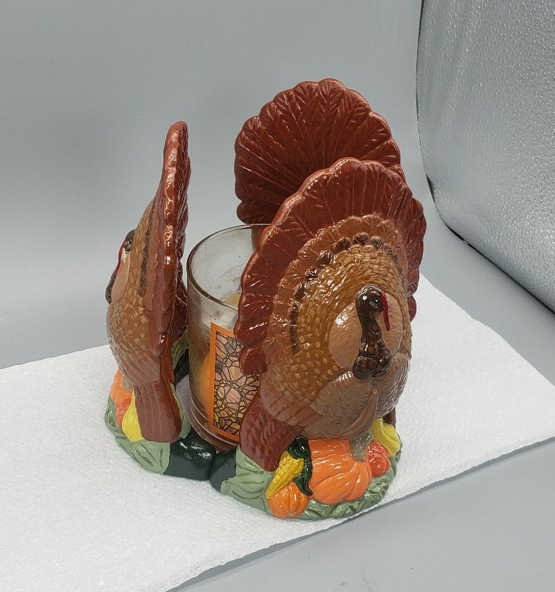 Thanksgiving, turkey, handpainted candle holder. BfqAXC