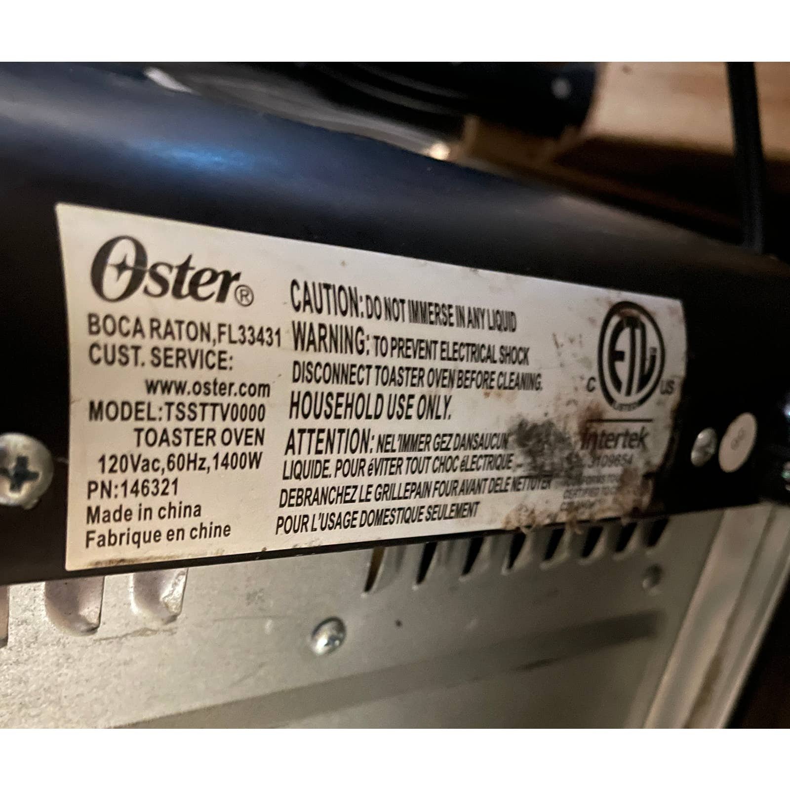 Oster Versatile Countertop Toaster Oven 1400W Chrome TSSTTV0000 Tested & Working drOtfNpO1
