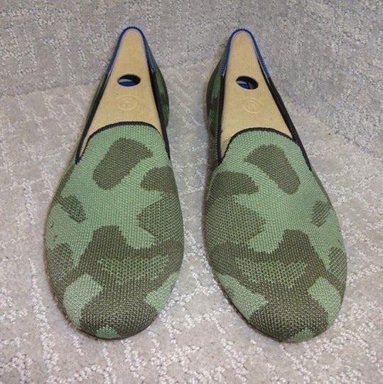 Rothy´s The Flat Womens Size 9.5 US Olive Camo Gre