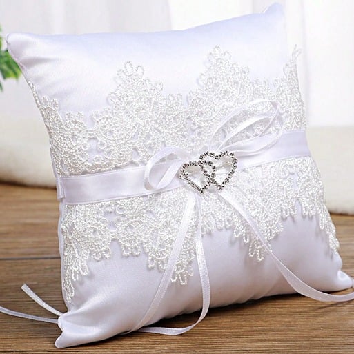 NEW White Lace Ring Bearer Pillow, Wedding Ceremony Pil