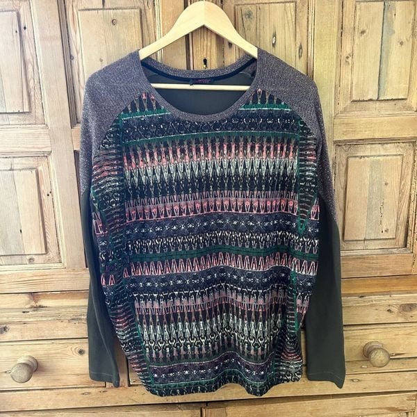 Custo Barcelona Large Crochet Front Sweater Colorful Gr
