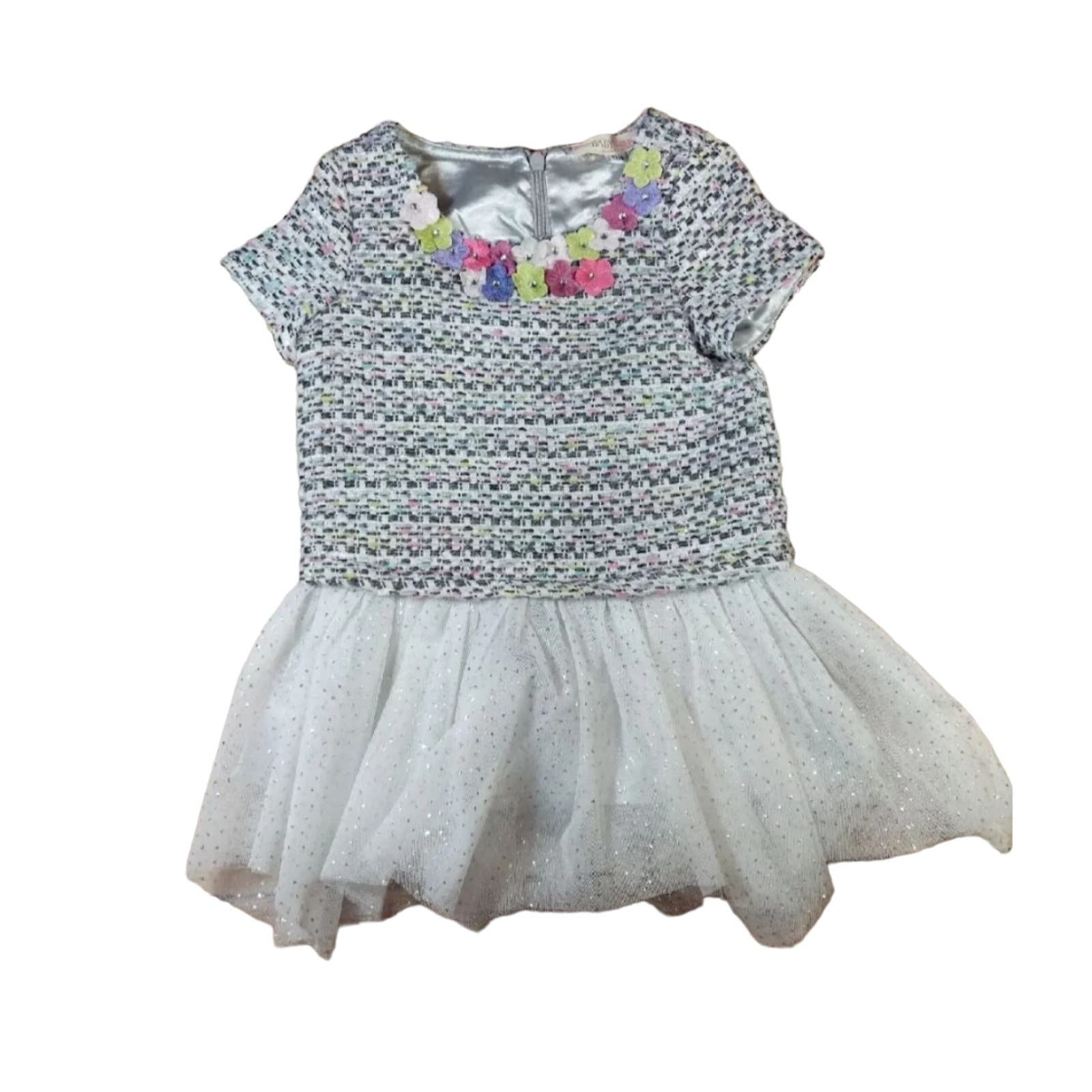 Baby Sara Beautiful Boucle & Tulle Special Occasion Dress 12M fGmsQQxmA