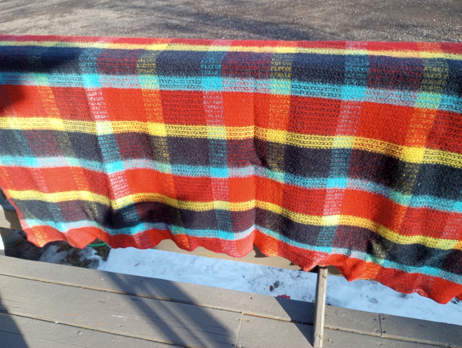 Vintage Horner 100% wool multicolored blanket akfMZoUFk