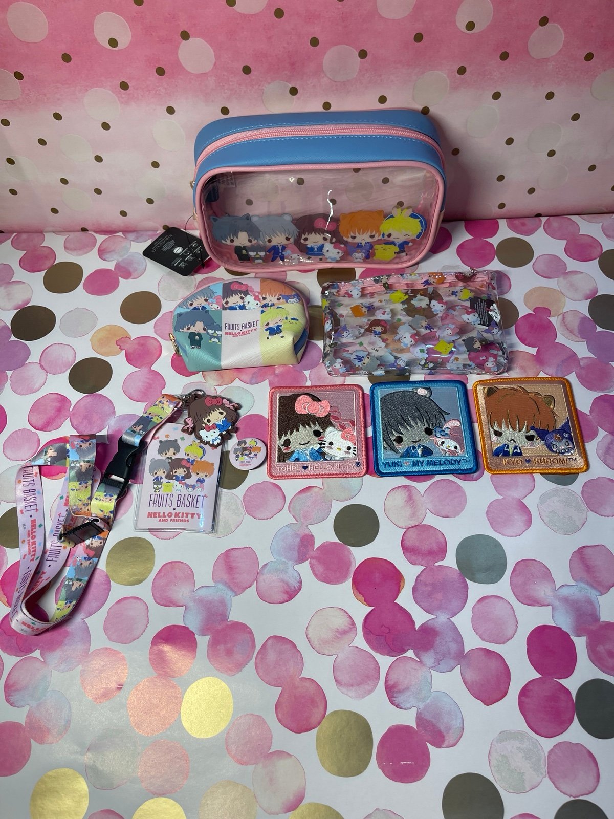Fruits Basket x Sanrio Hello Kitty & Friends Cosmetic Bag Bundle 9wfL9FFnz