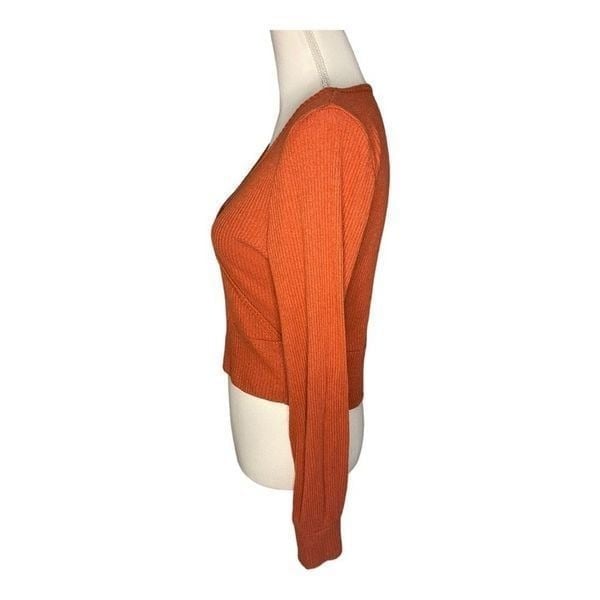 Hollister Women’s Large Orange Long Sleeved Faux Wrap Cropped Sweater fXipBvq5r