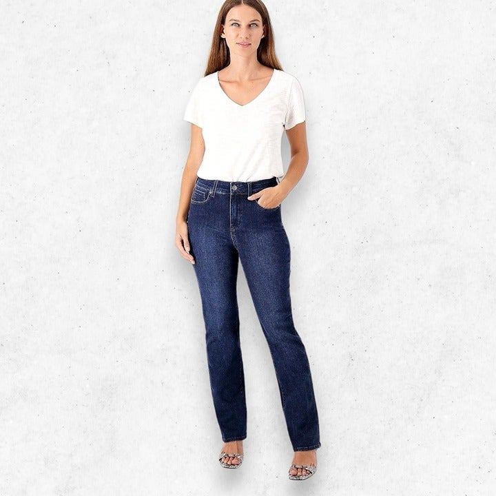 NYDJ Denim Jeans Women´s Size 4 Slim Straight Mid Rise Dark Blue Lifting Tech 0aeJBOYZG