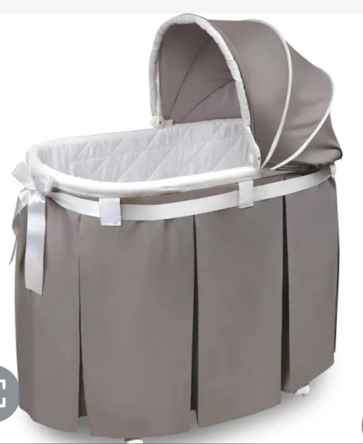 Badger Basket Wishes Oval Bassinet, Gray  Open box item  INVENTORY NUMBER: 10140 DTaN6GMbE