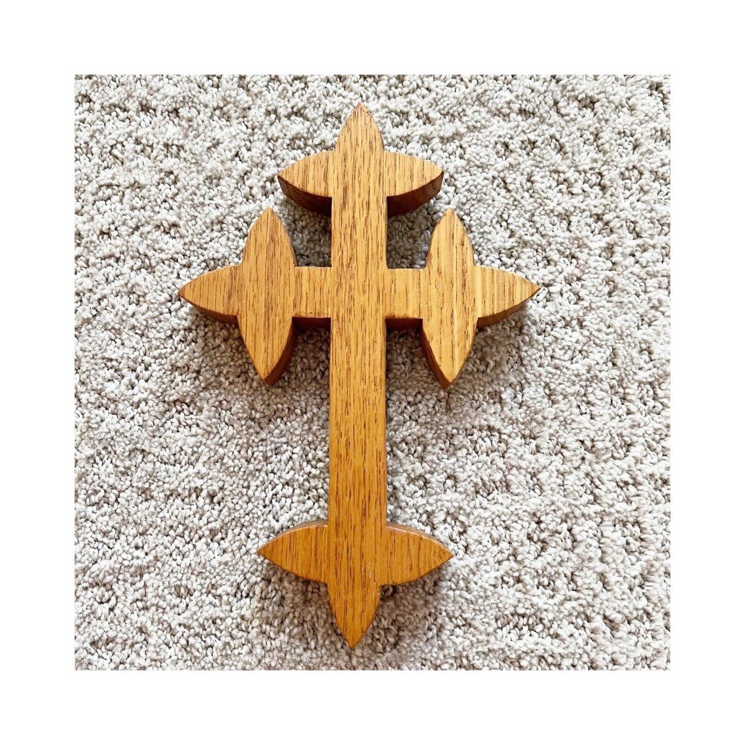 Vintage Hand Carved Wooden Cross Crucifix Celtic Christ