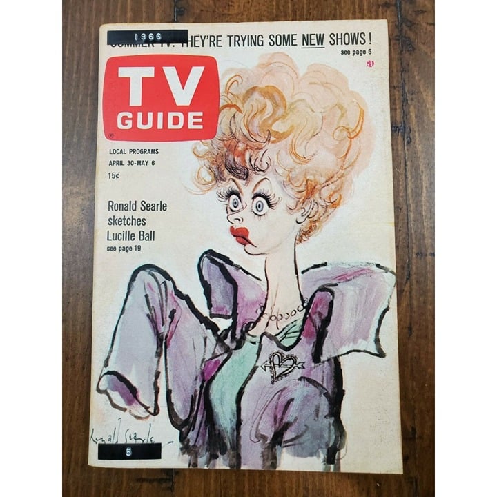 1966 TV Guide April 30 - Lucille Ball; My Mother the Car;Pat Morrow-Peyton Place fvshL10MI