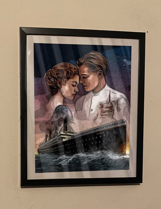 Titanic custom art piece on black frame 67GUuA50u