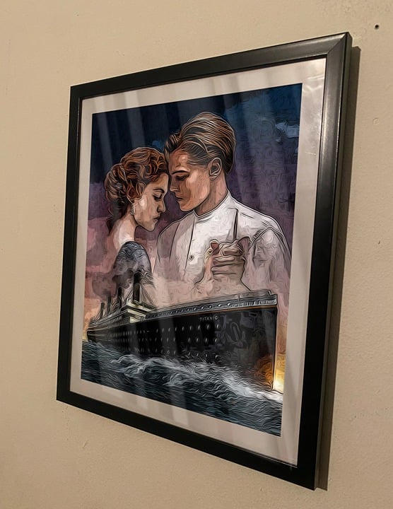 Titanic custom art piece on black frame 67GUuA50u