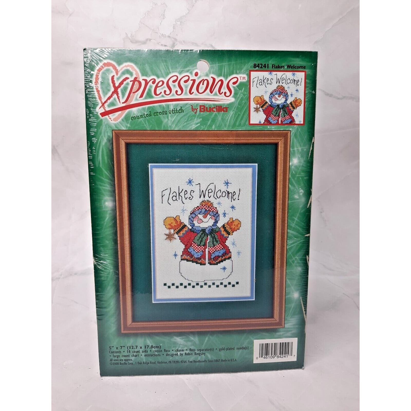 Xpressions by Bucilla Counted Cross Stitch Kit Flakes Welcome 84241 Snowman 5x7 bbUJzl05Z