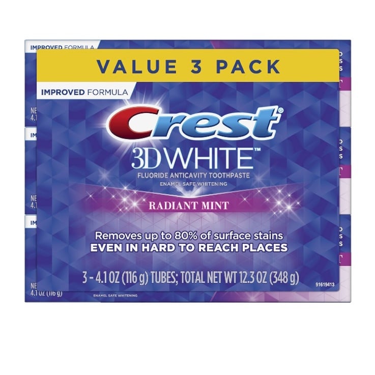 Crest 3D White Whitening Toothpaste, Radiant Mint, 4.1 