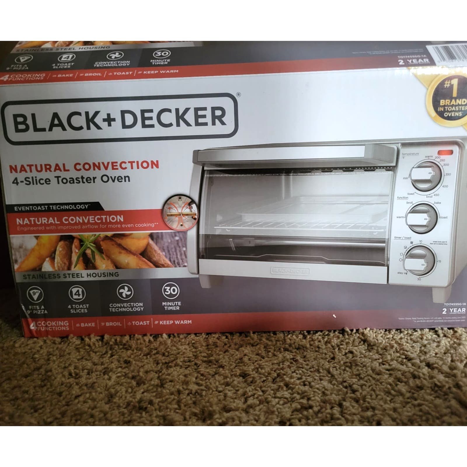 NWOT BLACK+DECKER 4-Slice Toaster Oven, Convection Bake