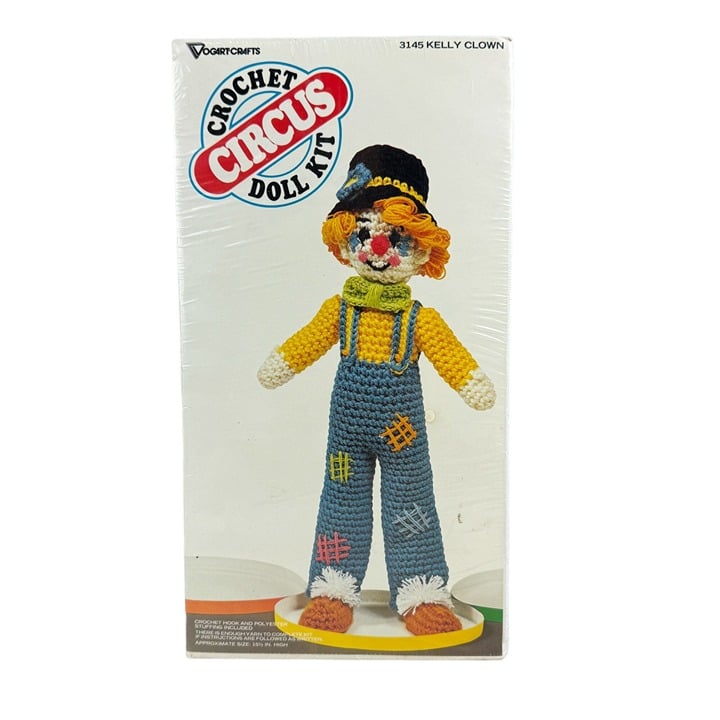 Vintage Vogart Crafts Circus Crochet Doll Kit #3145 Kel