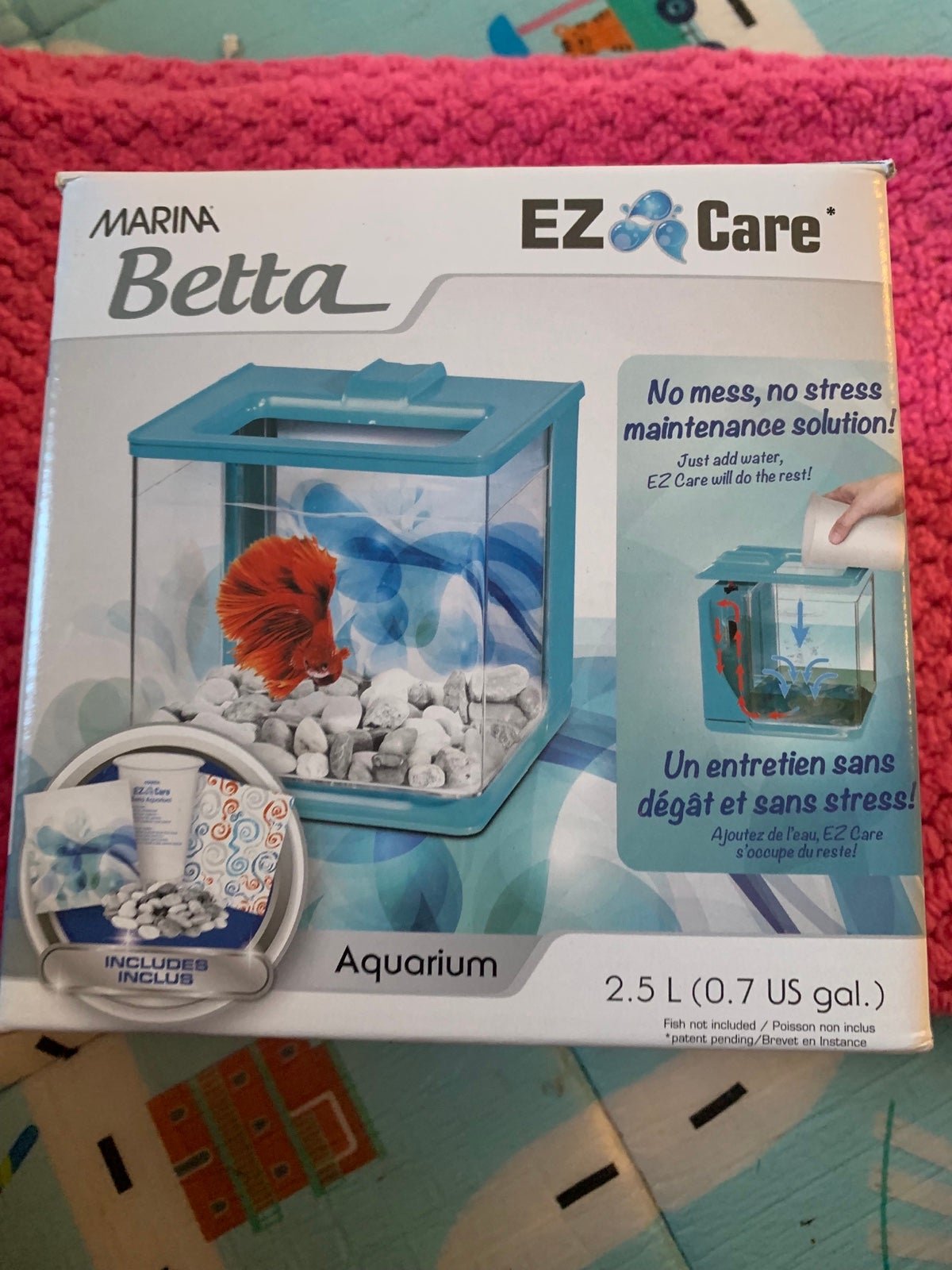 Marina Betta Small Fish Tank 0.7 Gal Aquarium Kit Self-