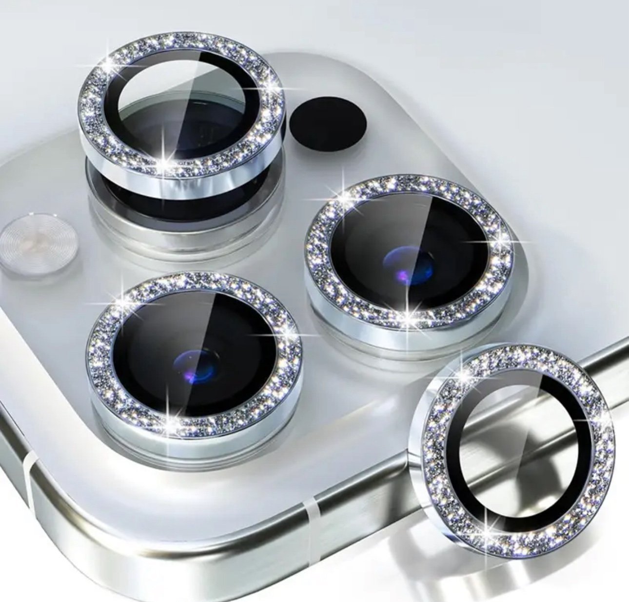 iPhone 15 pro & 15 pro max camera lens protector glitter bling metal glass dJIbfgEhl