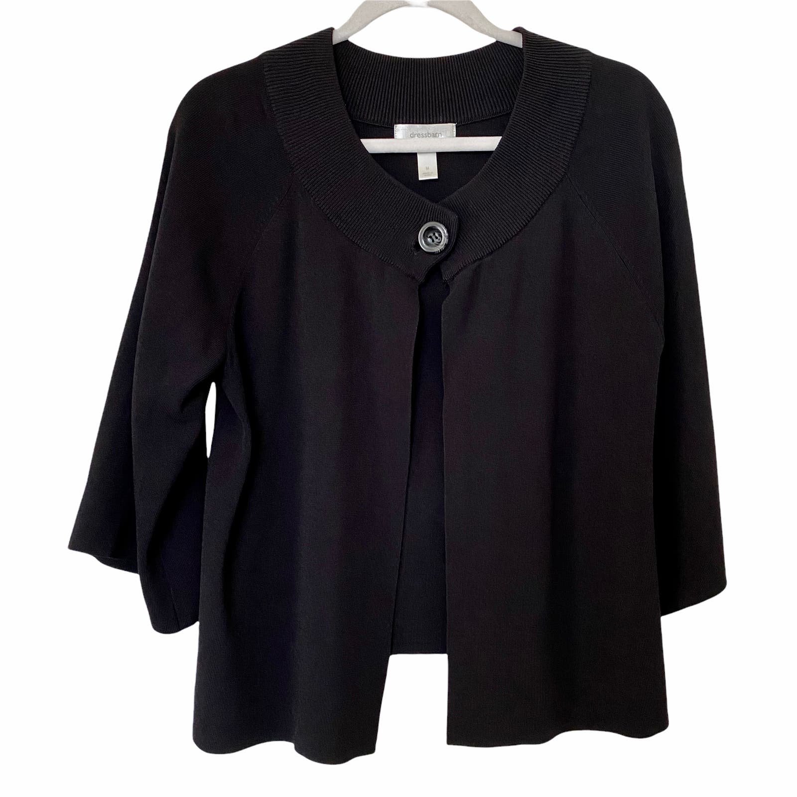 Dressbarn 3/4 Sleeve Black Sweater Shrug Size Medium A0