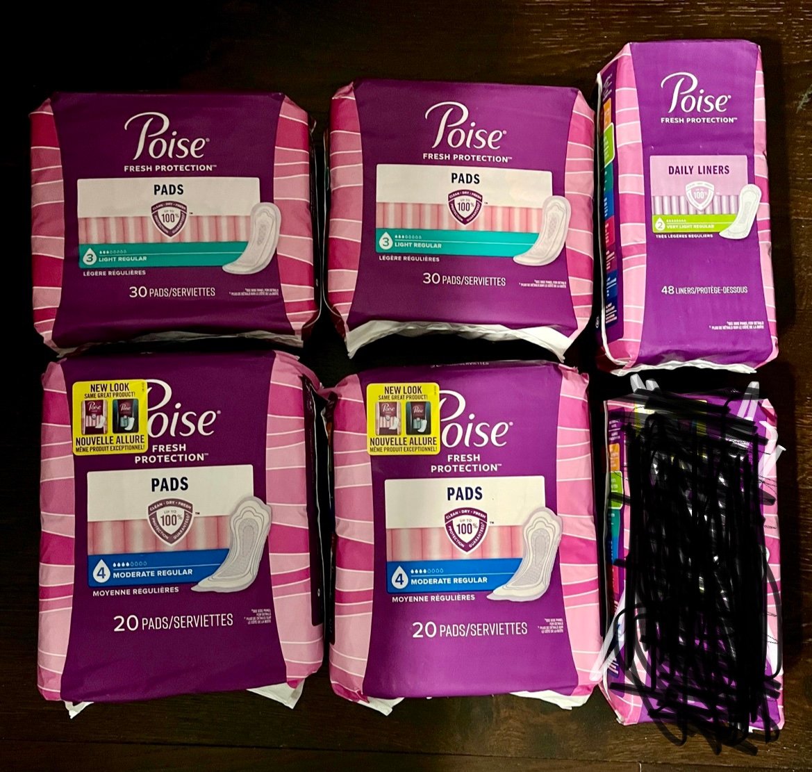 Poise Pads and Liners (Total 100 Pads & 48 Liners) BfzW
