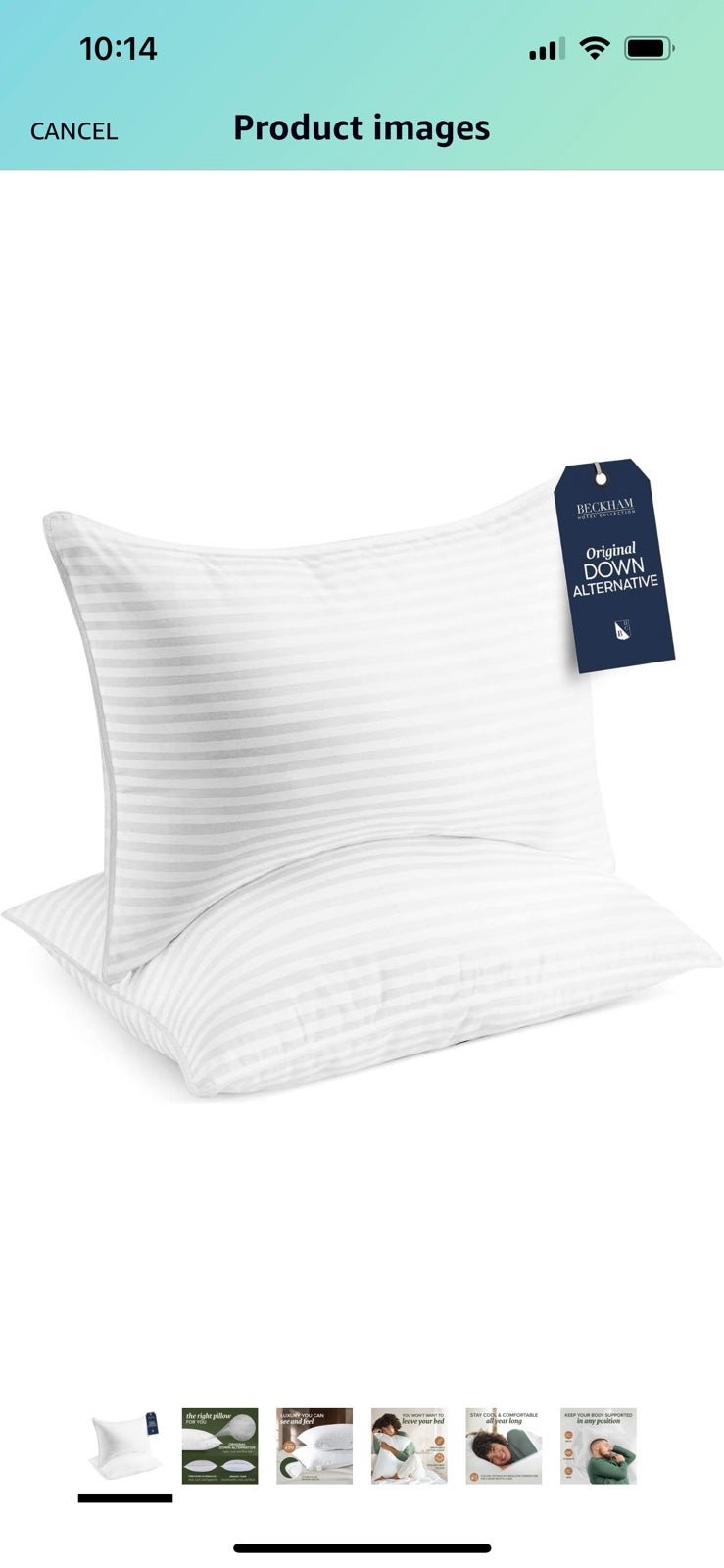 Beckham Hotel Collection Bed Pillows Queen Size Set of 2 Down Alternative CehCBYG7A