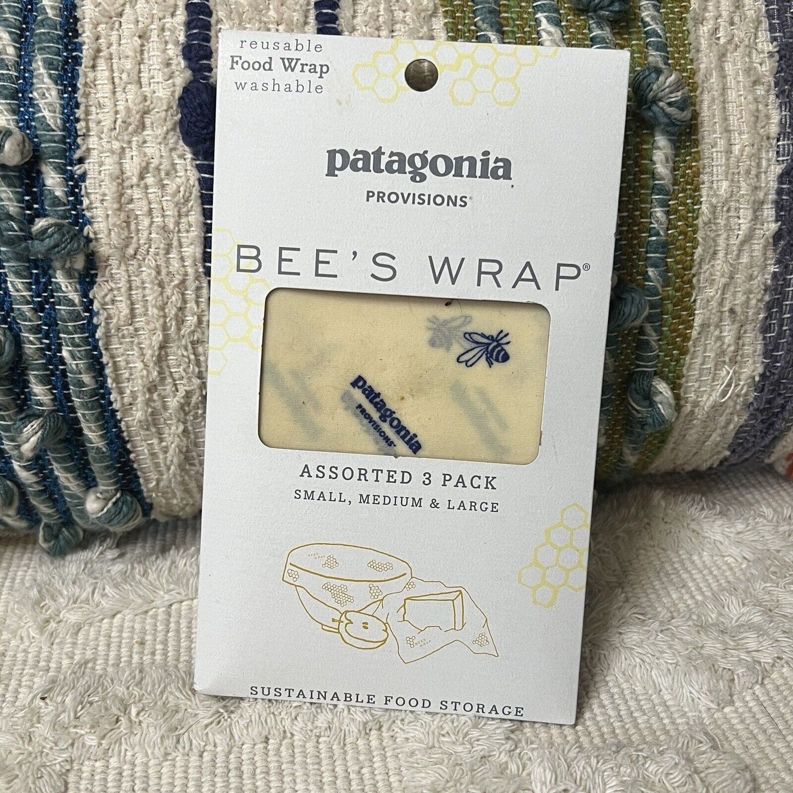 Patagonia Provisions Bee’s Food Wraps Assorted 3 Pack S M Washable Reusable dlPPYKJCE