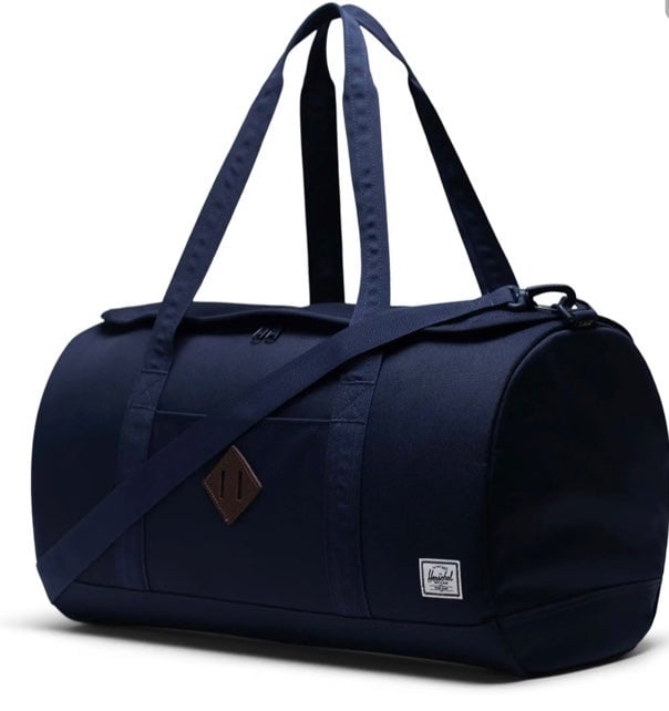 Herschel Heritage Duffel Bag navy blue and brown NWT LO