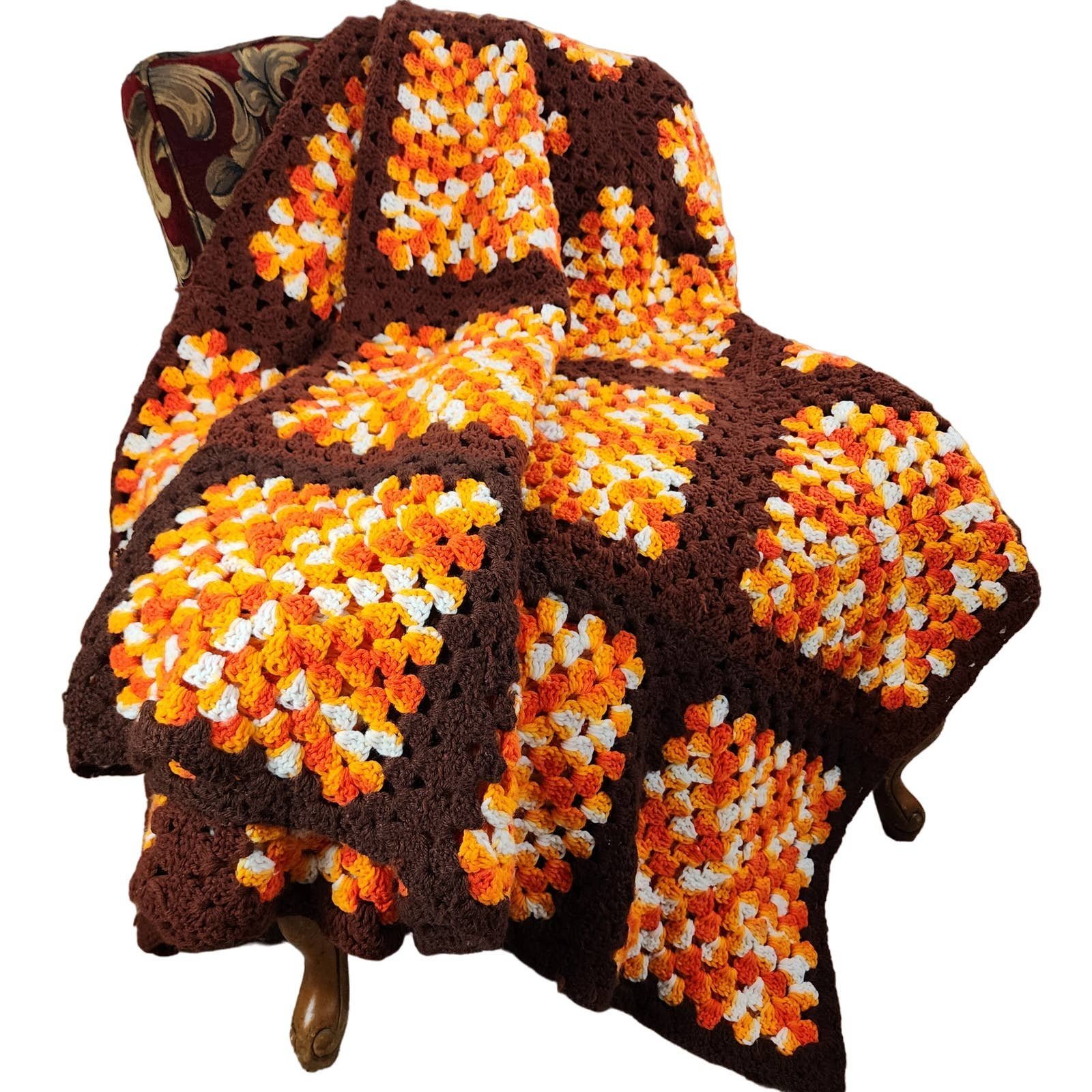 Large Handmade Crochet Afghan Blanket 6YMIonoWF