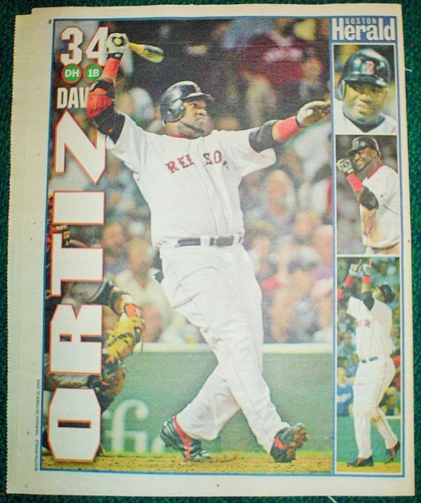 Boston Red Sox David Ortiz 2004 Boston Herald Poster Photo Big Papi DBrDTF5vF