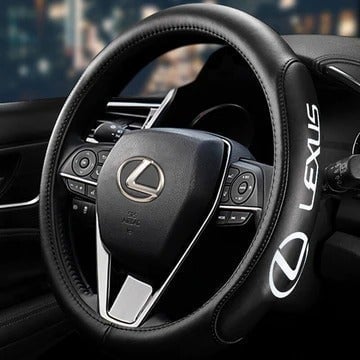 New Universal Lexus Black PVC GENUINE Leather Steering 