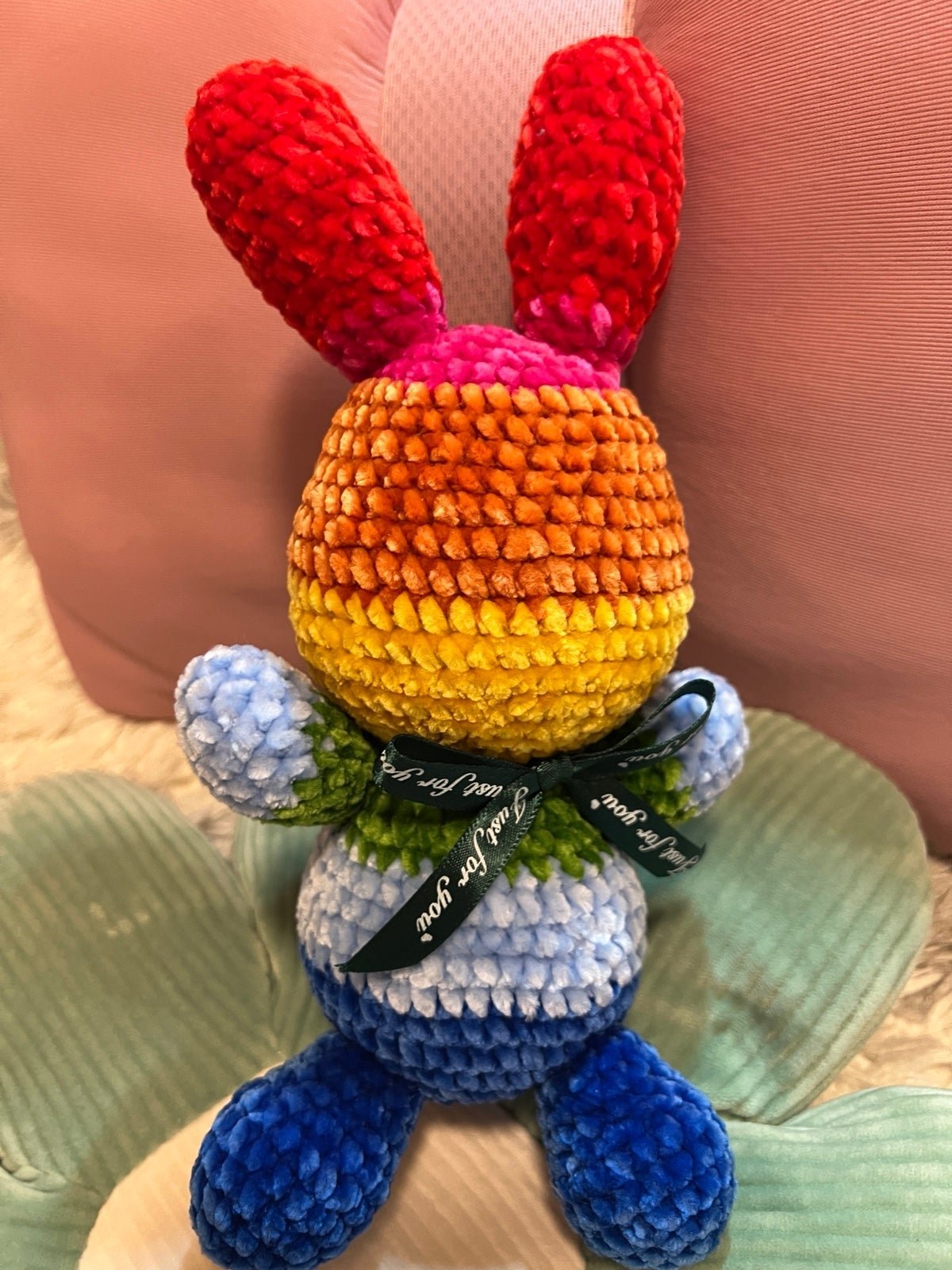 Multicolored hand crocheted rabbits EBWHDrmiX