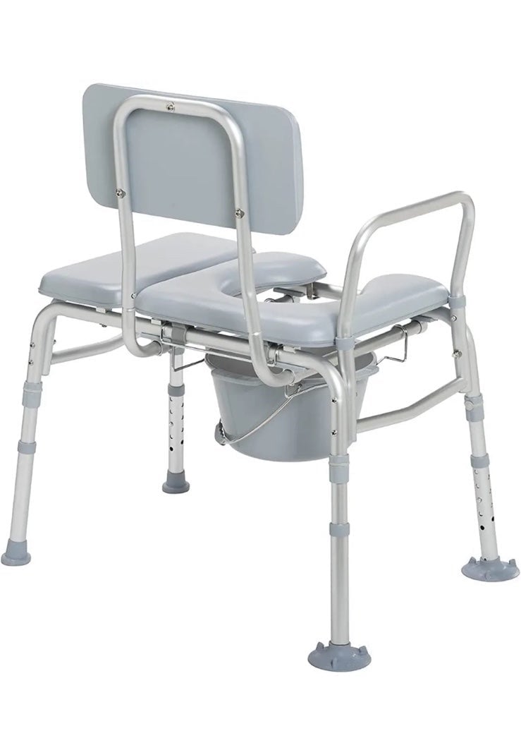 Drive Medical Transfer Bench Commode Chair Toilet Cushioned Adjustable Height 2gzMND91C