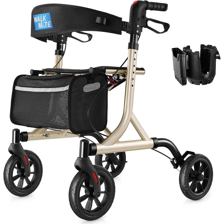 WALK MATE Rollator Walker for Seniors with Cup Holder S